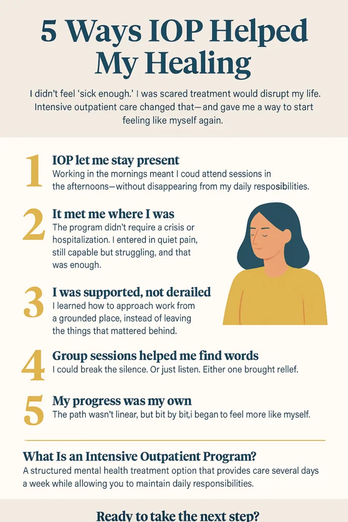Intensive Outpatient Program Helped Me Heal Without Quitting Job